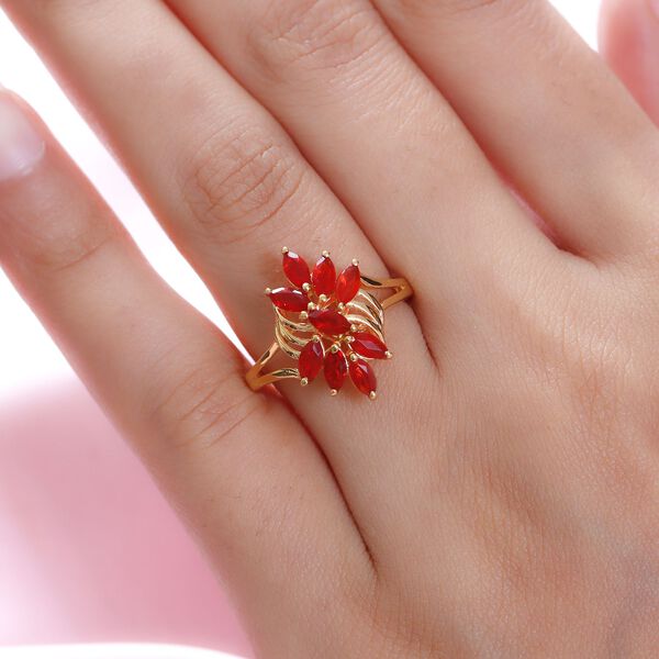 Purpurroter Feueropal-Ring - 0,84 ct. image number 3