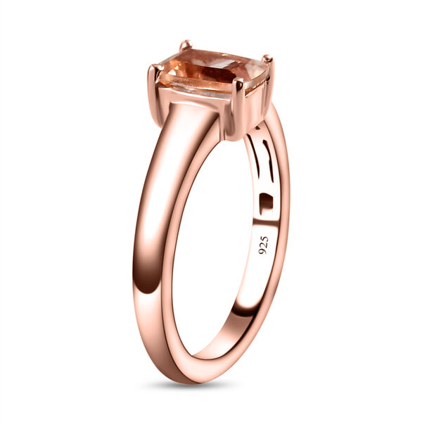 Morganit-Ring, 925 Silber Ros&eacute;gold Vermeil  ca. 0,84 ct image number 4
