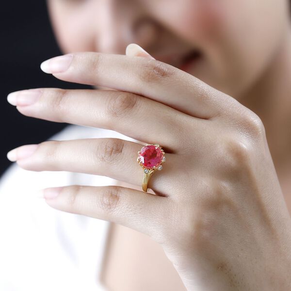 Sunset Triplett Quarz und Zirkon Ring- 4,83 ct. image number 3