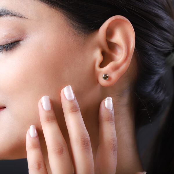 Natürliche goldene Tansanit Ohrringe, 375 Gold, ca. 0.97 ct image number 3