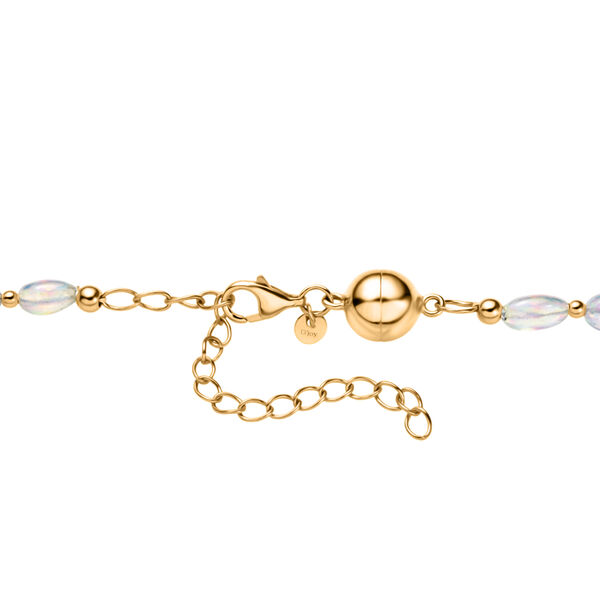 D'Joy AAA Nat&uuml;rlicher, &auml;thiopischer Welo Opal Halskette ca. 45 cm 925 Silber 750 Gelbgold vermeil ca. 36,00 ct. image number 4