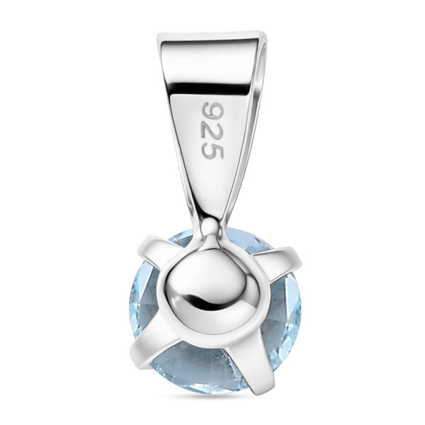 Himmelblauer Topas Anh&auml;nger 925 Silber platiniert ca. 0,63 ct. image number 4