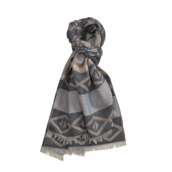 Schal mit Fransen, gewebt, Gr&ouml;&szlig;e 65x190+2 cm, beige