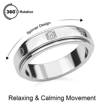 Spinning-Ring mit 7 Chakra-Motiv in 925 Silber, platiniert (Gr&ouml;&szlig;e 18.00) ca. 5,50g