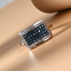 Blauer und Weißer Diamant Ring 925 Silber platiniert  ca. 0,33 ct image number 1