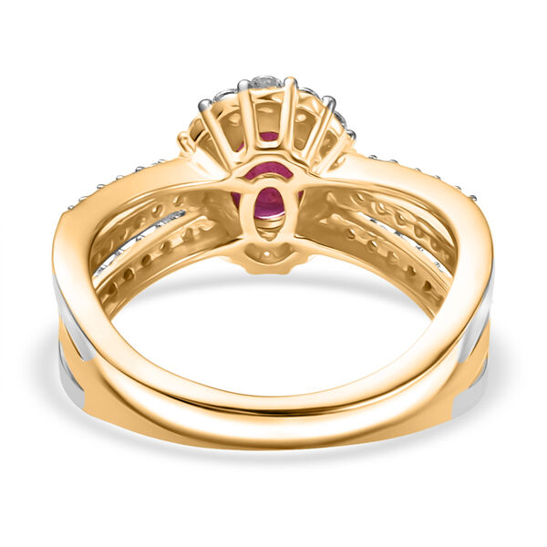 D'Joy Afrikanischer Rubin und Moissanit zweifarbiger Ring - 1,80 ct. image number 6