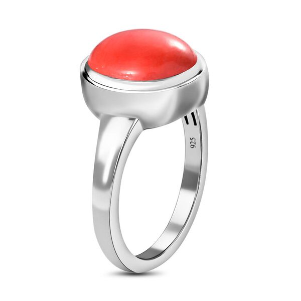 Oregon Pfirsich Opal-Solit&auml;r-Ring, 925 Silber platiniert, 3,45 ct image number 5