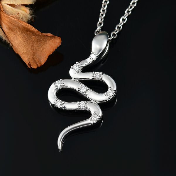 LUXURIANT DIAMOND - Lab Grown Diamant SI-GH Anhänger mit Kette, 925 Silber rhodiniert ca. 0.15 ct image number 2