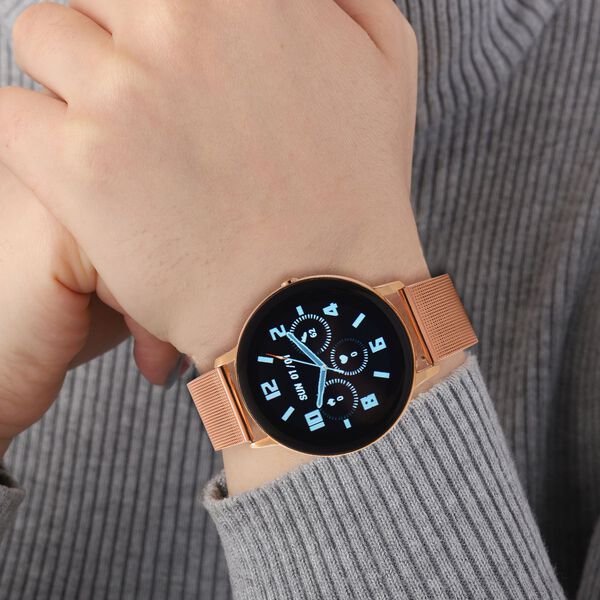 Eleganz Mesh HiWatch Plus, Ros&eacute;gold Smartwatch mit Dual-Modus Bluetooth, 1,28" IPS Display und Wassergesch&uuml;tztes Design image number 3