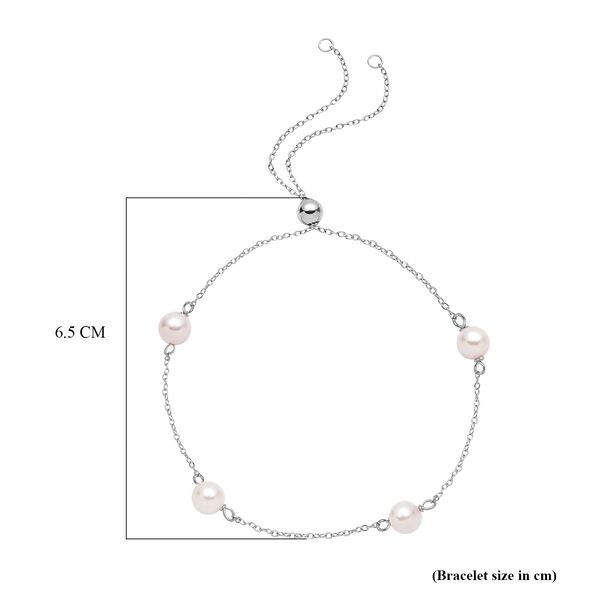 Japanisches Akoya Perlen-Armband, ca. 15.25 cm, 925 Silber rhodiniert image number 4