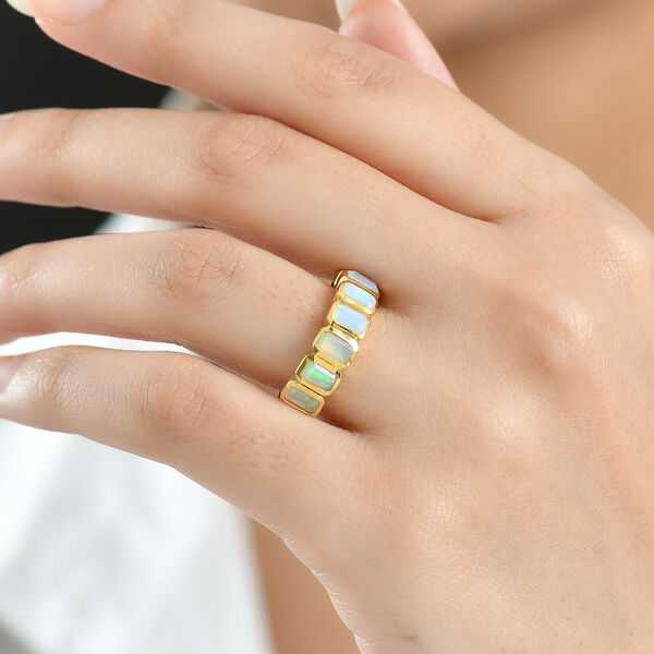 D'Joy AA nat&uuml;rlicher, &auml;thiopischer Welo Opal Ring, 925 Silber in Goldton - 1,58 ct. image number 3