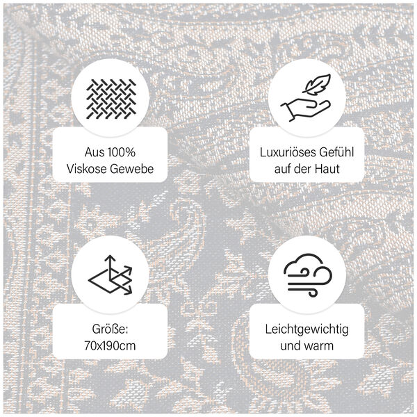 Gewebter Viskose Jamawar Schal, Gold image number 7