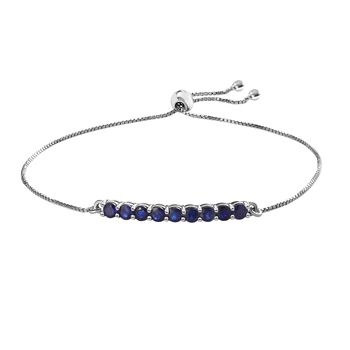 Masoala Saphir (Fissure gef&uuml;llt) Armband ca. 26.75 cm 925 Silber platiniert ca. 1.45 ct