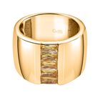 Gelber-Diamant farbene Zirkonia Ring, Goldfarben (Größe 17.00)