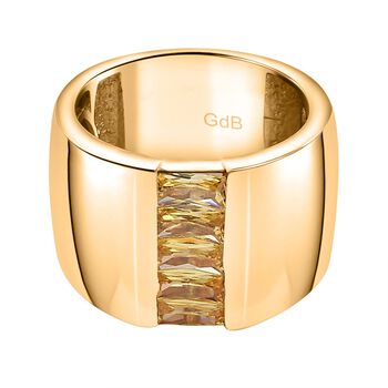 Gelber-Diamant farbene Zirkonia Ring, Goldfarben (Gr&ouml;&szlig;e 17.00)