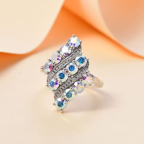 J Francis gefertigt mit SWAROVSKI- AB und weißer Swarovski Kristall Ring image number 2