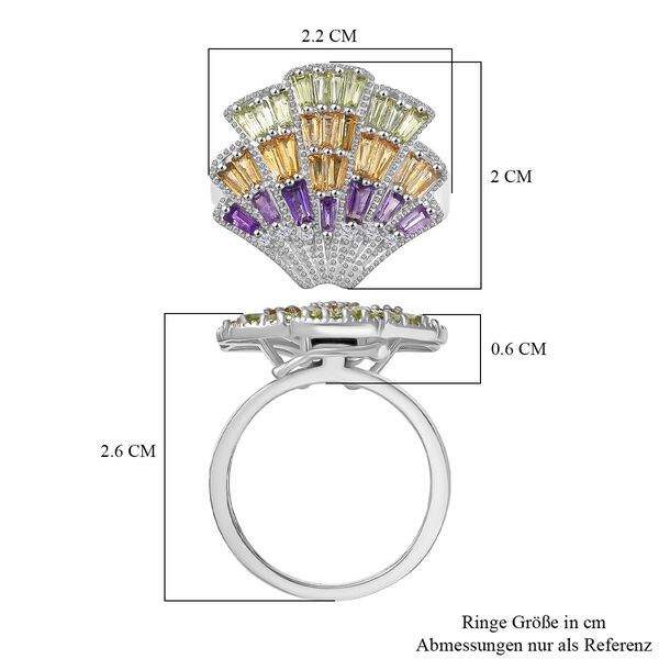 GP Shell Trionfo Kollektion - AA Multi-Edelstein, Zirkon und blauer Saphir Ring/ Anh&auml;nger  - 1,41 ct. image number 8