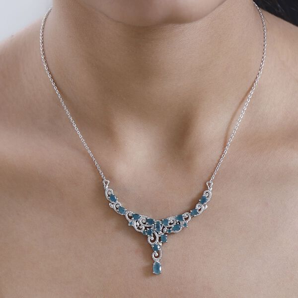 Grandidierit-Halskette, ca. 45 cm, 925 Silber platiniert ca. 2.90 ct image number 3