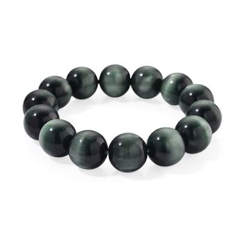 Simuliertes flexibles gr&uuml;nes Katzenauge Armband - 180 ct.