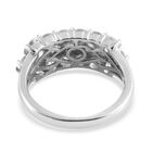 LUSTRO STELLA Hergestellt mit ZIRKONIA Cluster-Ring 925 Silber Platin-Überzug image number 4