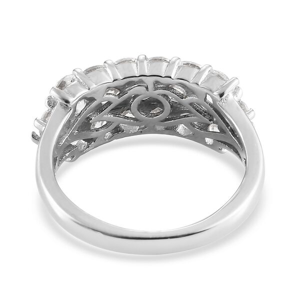 LUSTRO STELLA Hergestellt mit ZIRKONIA Cluster-Ring 925 Silber Platin-&Uuml;berzug image number 5