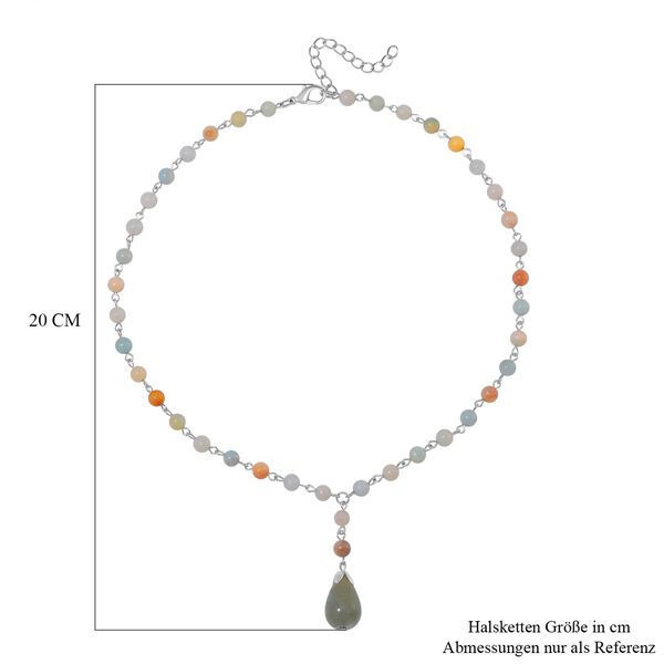 Mehrfarbiger Amazonit Halskette ca. 45 cm ca. 91.00 ct image number 4