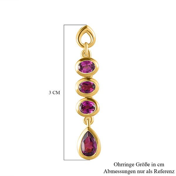 Rhodolith Granat-Ohrh&auml;nger, 925 Silber vergoldet, 2,05 ct. image number 5