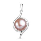 Rosa Süßwasser Perle Anhänger, Edelstahl