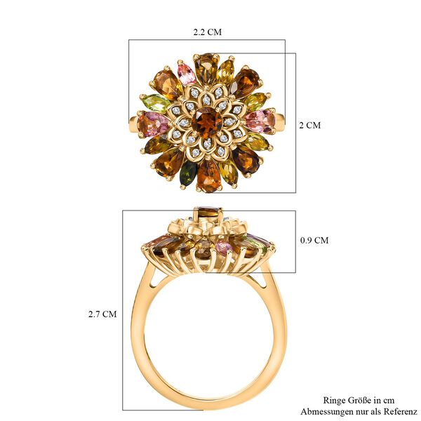 Multi-Turmalin und Zirkon Ring - 2,60  ct. image number 6