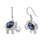 AAA Labradorit, Schwarzer Spinell Ohrringe 925 Silber rhodiniert ca. 5.07 ct