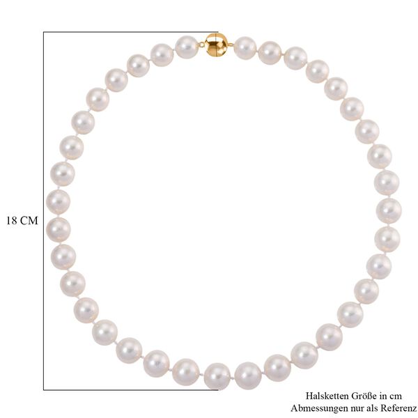 Wei&szlig;e Edison (12-14mm) Perle Halskette, 50cm image number 5