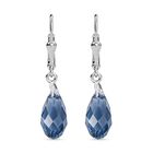 J Francis J Francis gefertigt mit SWAROVSKI Denim Blau Swarovski Kristall Ohrringe 925 Silber platiniert