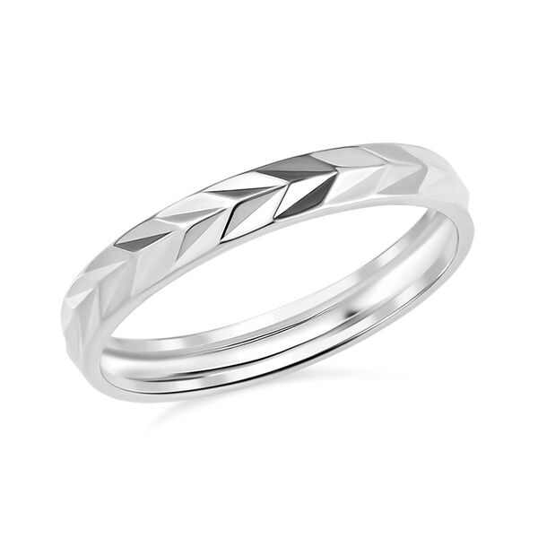 Strukturierter Bandring in 950 Platin image number 3