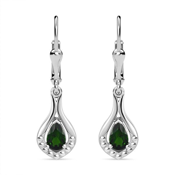 AAA Nat&uuml;rlicher Chromdiopsid Ohrringe 925 Silber platiniert ca. 0.91 ct image number 0