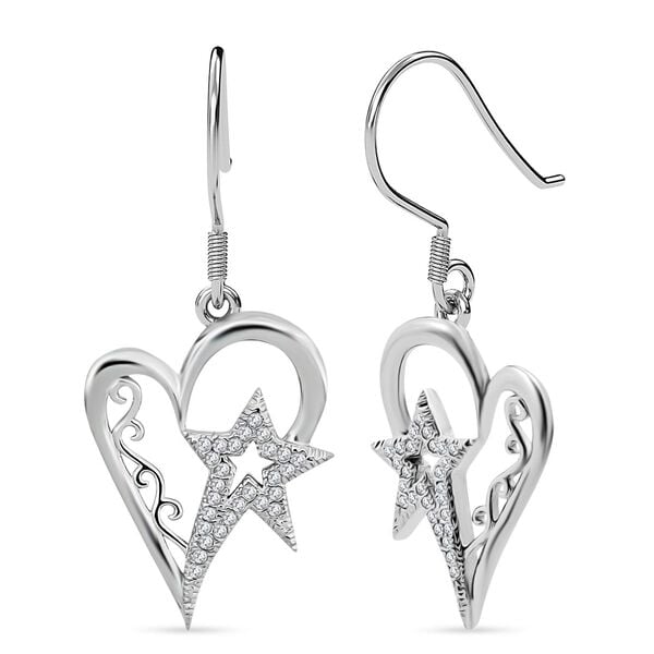 Lustro Stella Weißer Zirkonia Ohrringe 925 Silber rhodiniert image number 0