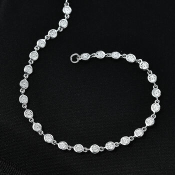 EverTrue wei&szlig;es Diamant 19cm Armband in Silberton