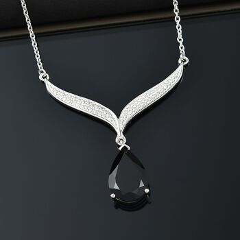 Schwarze Spinell-Halskette, 45 cm - 6,18 ct.