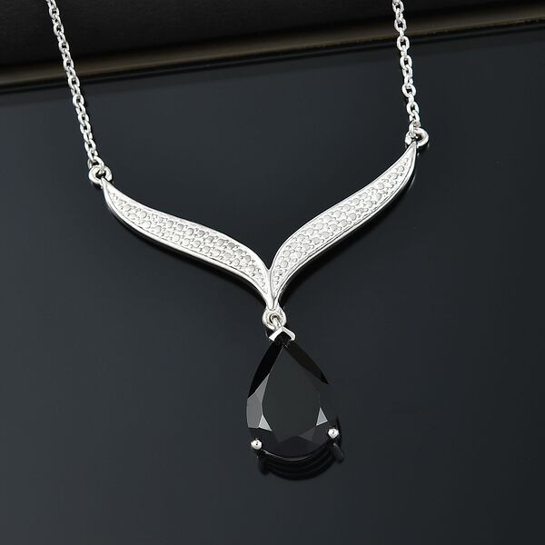 Schwarze Spinell-Halskette, 45 cm - 6,18 ct. image number 2