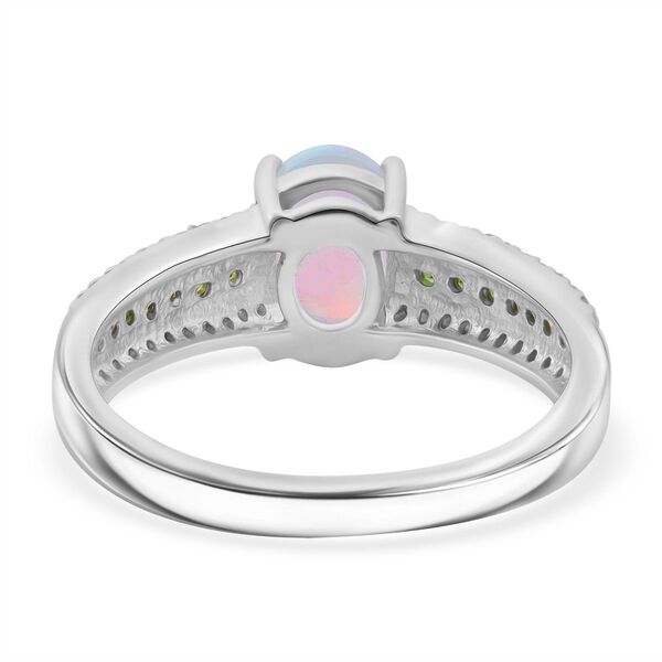 AA Nat&uuml;rlicher, &auml;thiopischer Welo Opal, Chromdiopsid und Zirkon-Ring - 1,69 ct. image number 5