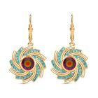 Nebula Quarz, Neon Apatit Ohrringe, 925 Silber 750 Gelbgold Vermeil ca. 4.12 ct