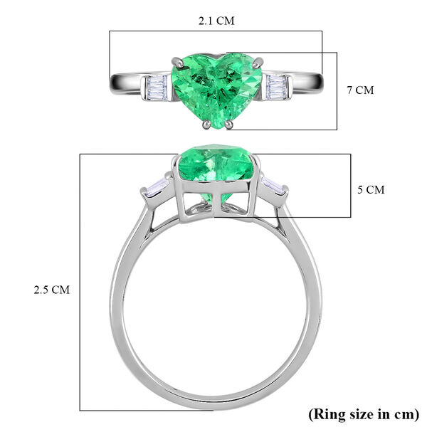 RHAPSODY AAAA Kolumbianischer Smaragd und VS Diamant Ring in 950 Platin - 1,71 ct. image number 8