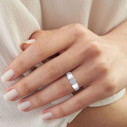 LUXURIANT DIAMOND- SI-GH Labor Diamant Ring, 925 Silber platiniert - 0,25 ct. image number 1