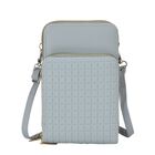 Designer-Umhängetasche mit Kartenfächern und RFID-Schutz und verstellbarem Riemen, 18 x 11 x 8 cm, Himmelblau