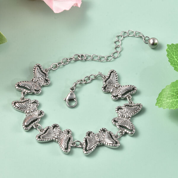 Schmetterlings-Armband, ca. 19+5 cm, ca. Edelstahl image number 2