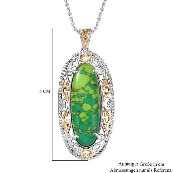 Gr&uuml;ner T&uuml;rkis Anh&auml;nger mit 50cm Kette -  17 ct. image number 6