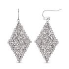 Kristall Rhombus Ohrringe, weiß