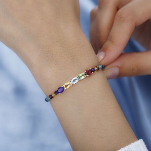 Mehrfarbiges Edelstein Armband, ca. 16.5 cm, ca. 10,19 ct. image number 3