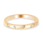 Diamant Band Ring 925 Silber 585 Vergoldet image number 0