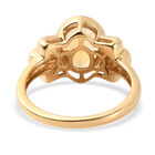 Citrin und Zirkon Ring 925 Silber vergoldet (Größe 16.00) image number 5