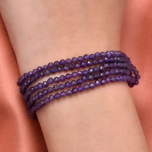 Afrikanisches Amethyst-Armband, ca. 19 cm, Edelstahl, ca. 50,90 ct image number 3